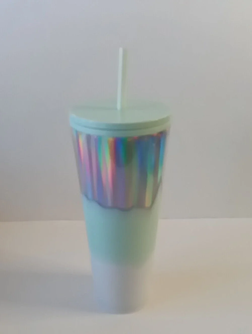 Starbucks 2020 Iridescent Rainbow Tumbler with Mint Accents 24oz